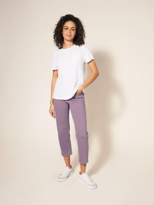 White Stuff Blake Straight Crop Jeans Dusty Purple | 793652NJY