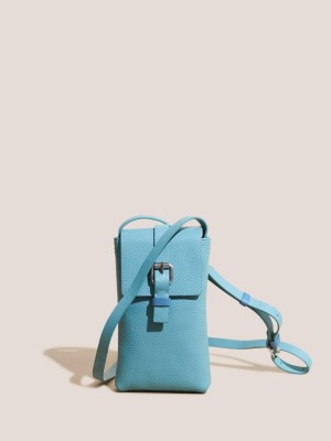 White Stuff Clara Buckle Phone Bag Duck Egg Blue | 452763QTH