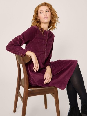 White Stuff Edith Cord Dress Dk Plum | 152380HQC