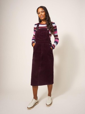 White Stuff Emmie Organic Cord Pinny Dk Plum | 794861QPN