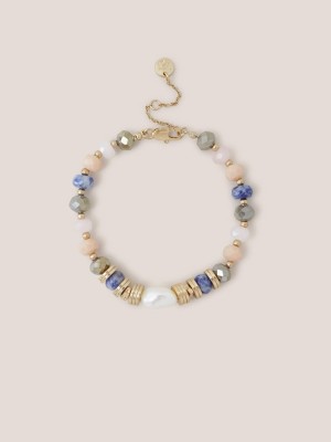 White Stuff Gem Beaded Bracelet Pink Multi | 524713YUG