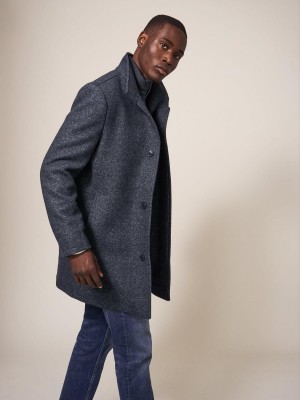 White Stuff Horsholm Wool Funnel Coat Charcoal Grey | 829654LQZ