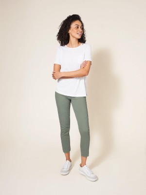 White Stuff Janey Cropped Jegging Light Green | 578630EQM