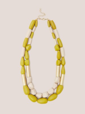 White Stuff Jasmine Bead Necklace Chartreuse Multi | 157460IOS