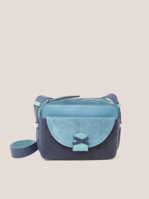 White Stuff Lola Leather Camera Bag Navy Multi | 391782DWP