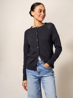 White Stuff Lulu Crew Neck Cardigan Dark Navy | 439506IWT