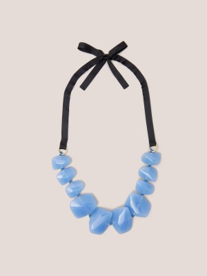 White Stuff Magnolia Resin Necklace Mid Blue | 352946UDW