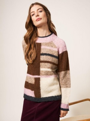 White Stuff Medway Colourblock Jumper Natural Multi | 193560QCN