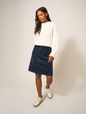 White Stuff Melody Organic Cord Skirt Grey Multi | 304976WMS