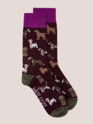 White Stuff Mixed Dog Ankle Sock Deep Red | 293570ZOK