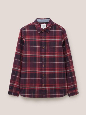 White Stuff Moxley Brushed Check Shirt Dk Red | 397450GBZ