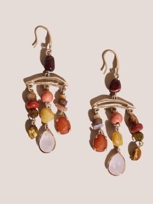 White Stuff Multi Stone Drop Earrings Orange Multi | 467510IBZ