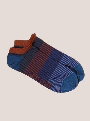 White Stuff Multi Stripe Trainer Socks Blue Multi | 276915PME