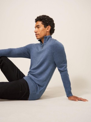 White Stuff Newport Merino Jumper Chambray Blue | 049821APN