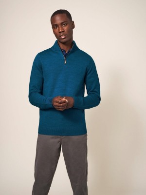 White Stuff Newport Merino Jumper Mid Teal | 843975FJO