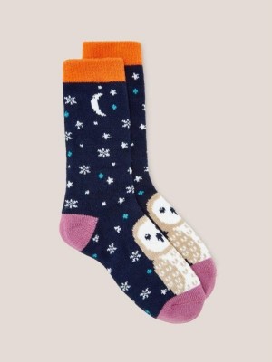 White Stuff Night Owl Cabin Socks Navy Multi | 416398JXA