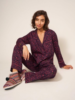 White Stuff Nina Organic Pj Bottom Navy Multi | 317028VGY