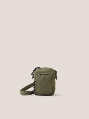 White Stuff Nylon Crossbody Phone Bag Khaki Green | 849253YBS