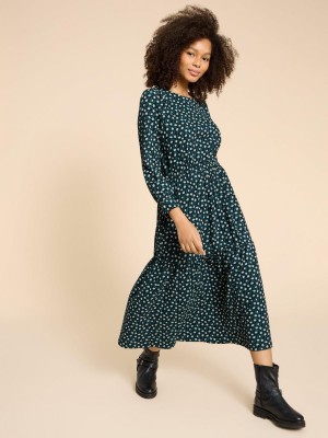 White Stuff Olive Jersey Dress Black Print | 157602HKB