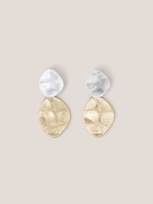 White Stuff Pansy Hammered Earring Mixed Metallic | 059148XUS