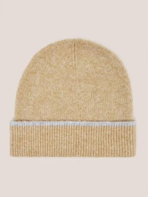 White Stuff Sienna Knit Beanie Light Tan | 674381QYJ