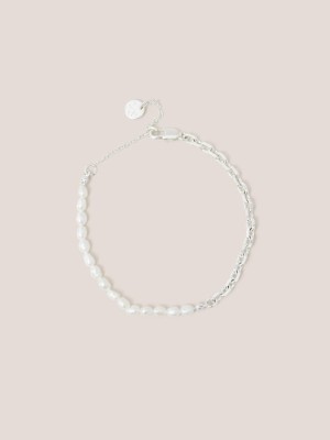 White Stuff Silver Plated Pearl Bracelet Silver Tone Metallic | 805479SXE