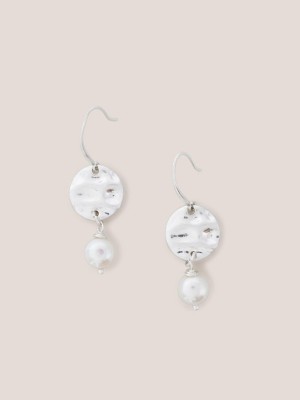 White Stuff Silver Plated Pearl Earrings Silver Tone Metallic | 207315UYL