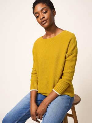 White Stuff Southbank Jumper Dark Chartreuse | 914265GZN