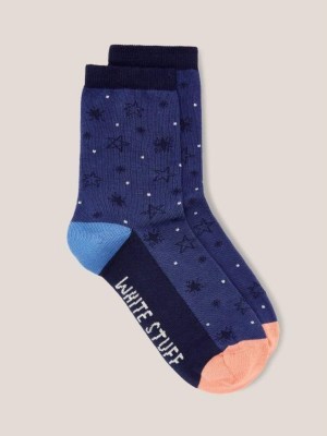 White Stuff Sparkle Star Ankle Socks Navy Multi | 364218UWX