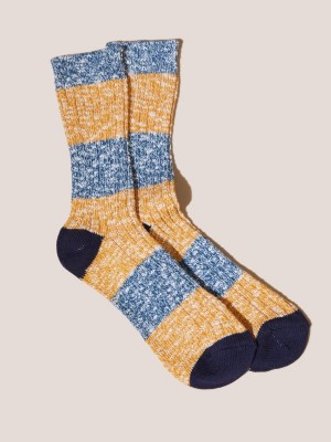 White Stuff Stripe Boot Socks Yellow Multi | 416057ERI