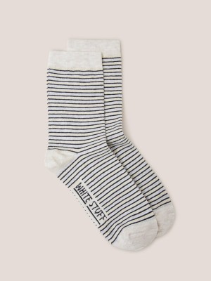 White Stuff Stripe Sparkle Ankle Socks Natural Multi | 621540STM