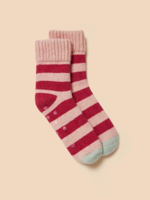 White Stuff Striped Loopback Cosy Sock Pink Multi | 832167TXE