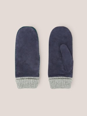 White Stuff Suede Mitten Dark Navy | 685347LQZ