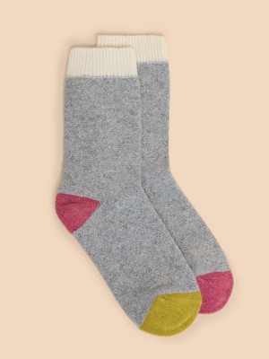 White Stuff Textured Wool Mix Socks Grey Multi | 671394EYJ