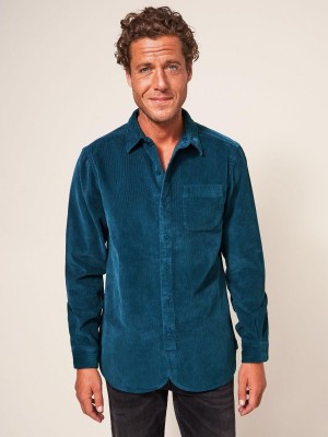 White Stuff Whitwick Cord Shirt Mid Teal | 186035OLZ