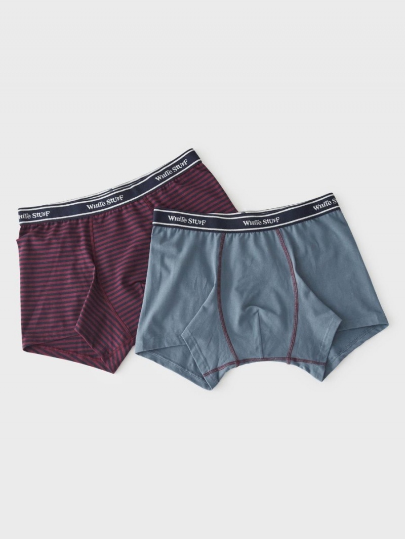 White Stuff 2 Pack Boxers Plain And Stripe Teal Multi | 574390XKA