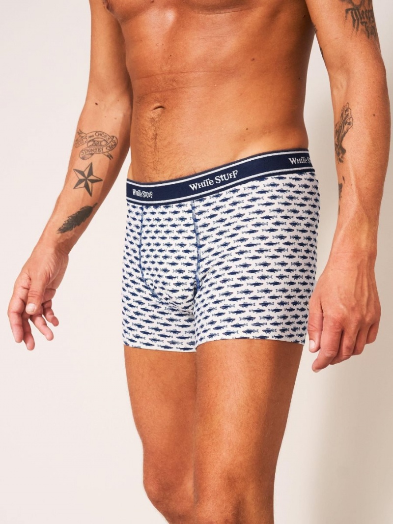 White Stuff 2 Pack Boxers Print And Plain White Multi | 014256ESZ