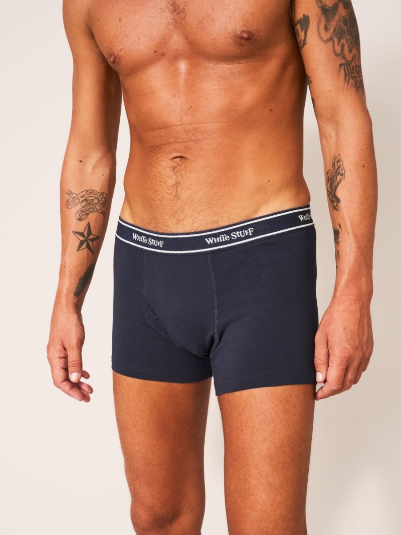 White Stuff 2pack Boxers Plain And Stripe Navy Multi | 463285JVY