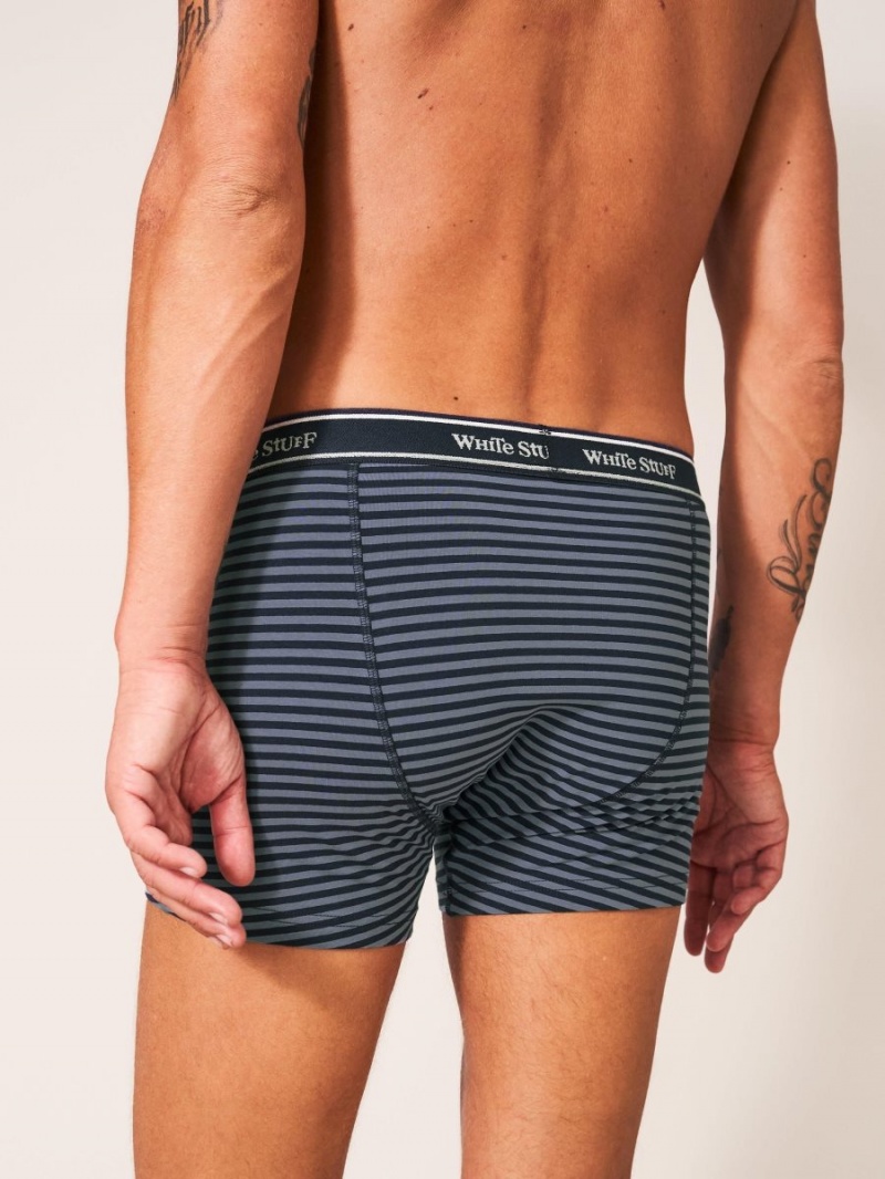 White Stuff 2pack Boxers Plain And Stripe Navy Multi | 463285JVY