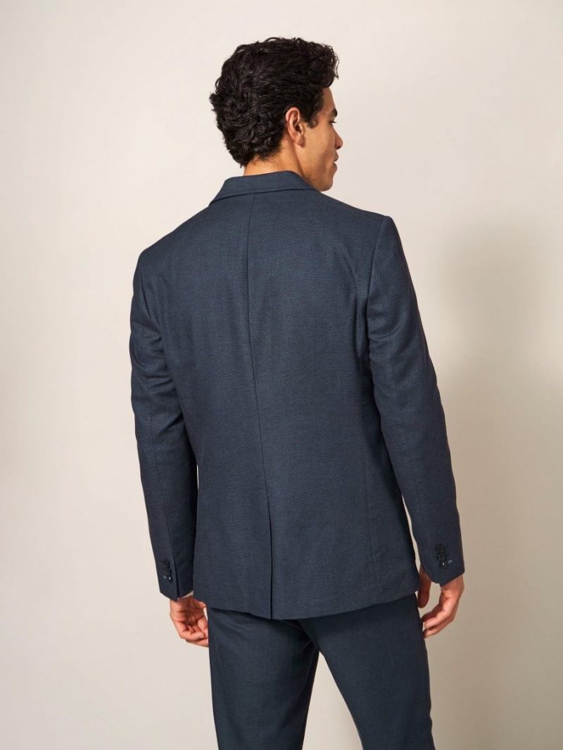 White Stuff Abbott Linen Blazer French Navy | 187390FJQ