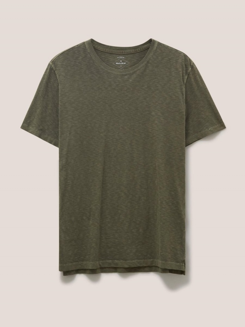 White Stuff Abersoch Short Sleeve Tee Khaki Green | 932746FEP