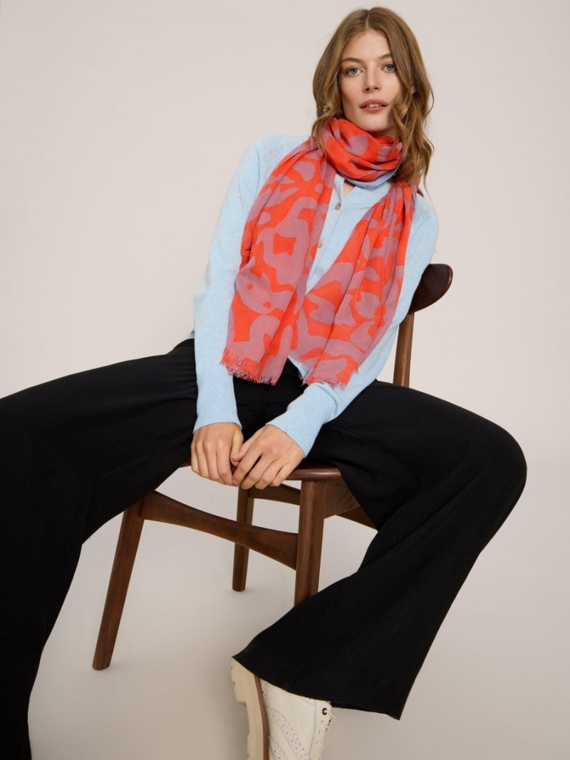 White Stuff Abstract Oversized Scarf Orange Multi | 946751VBH