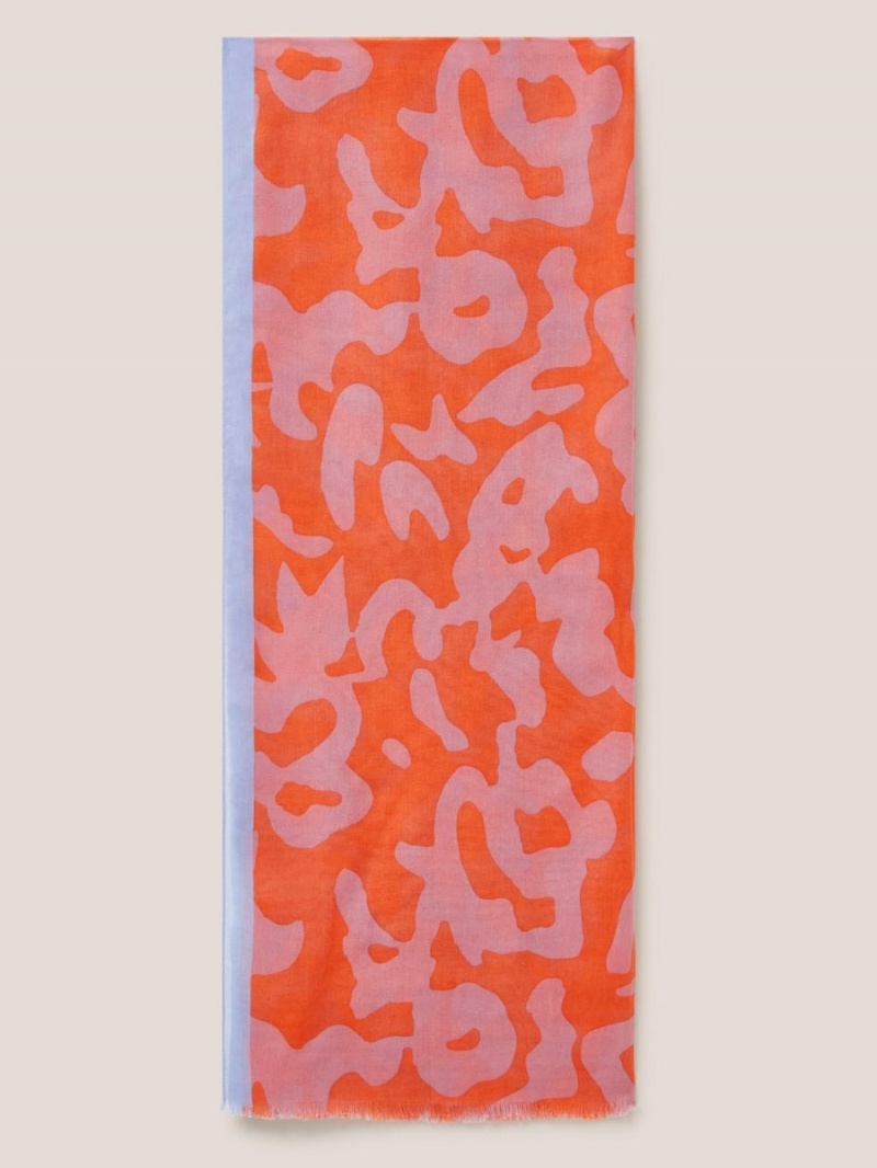 White Stuff Abstract Oversized Scarf Orange Multi | 946751VBH