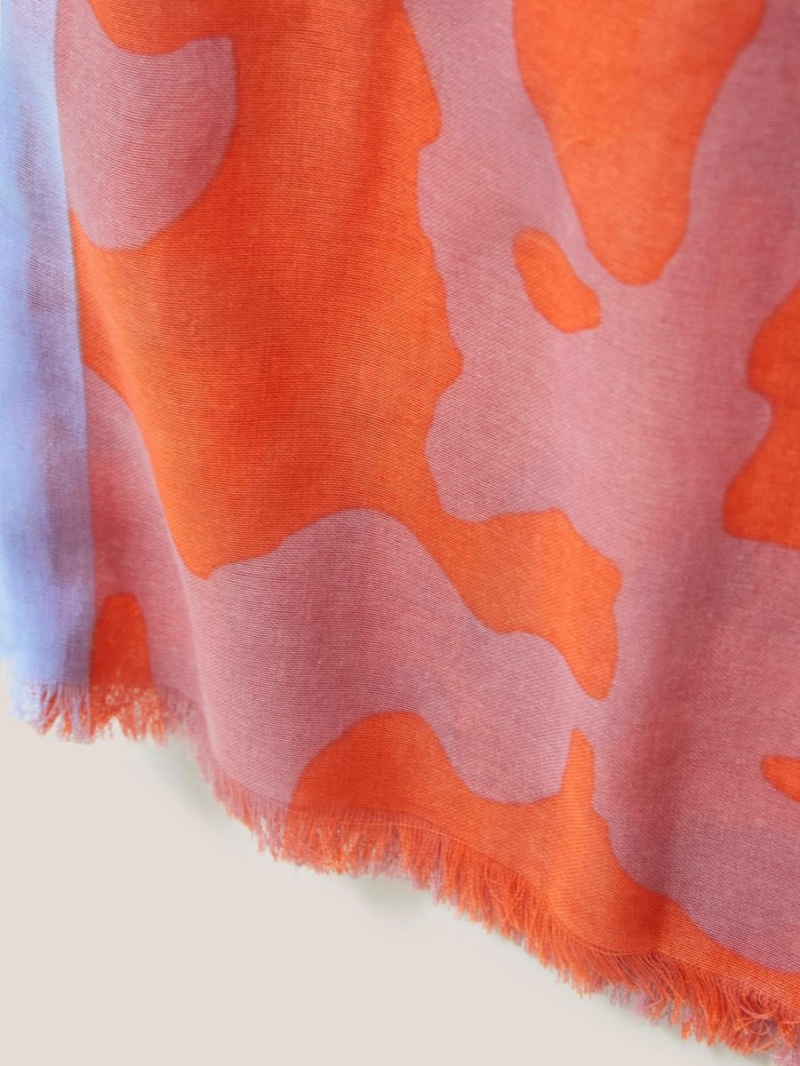 White Stuff Abstract Oversized Scarf Orange Multi | 946751VBH