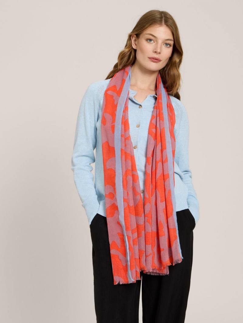 White Stuff Abstract Oversized Scarf Orange Multi | 946751VBH