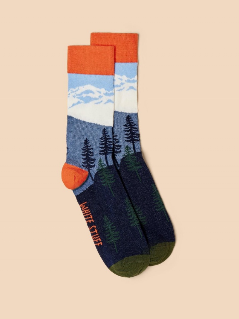 White Stuff Alpine Scenic Ankle Socks Blue Multi | 173659MRT