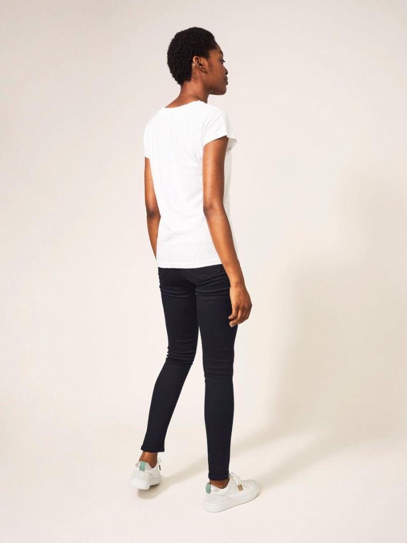 White Stuff Amelia Skinny Leg Jeans Black Denim | 652871BFU