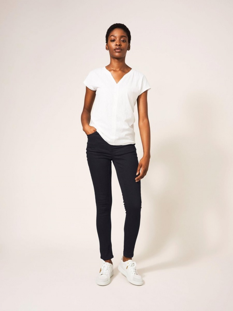 White Stuff Amelia Skinny Leg Jeans Black Denim | 652871BFU