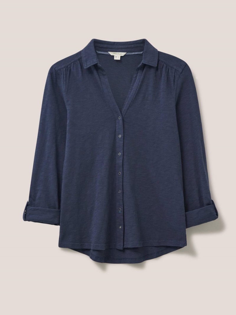 White Stuff Annie Jersey Shirt French Navy | 602853RGK