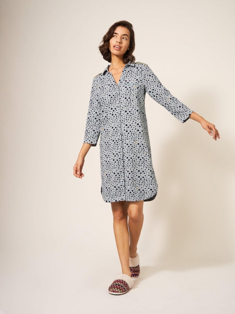 White Stuff Annie Relaxed Fit Nightie Grey Multi | 951674NVU